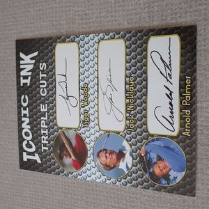Iconic Ink Triple Cuts Tiger Woods Arnold Palmer Jack Nicklaus Golf PGA